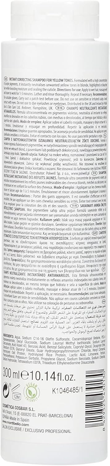 Montibello colour correction stop yellow shampoo 1000 ml (neutralizer+pigment lilac)