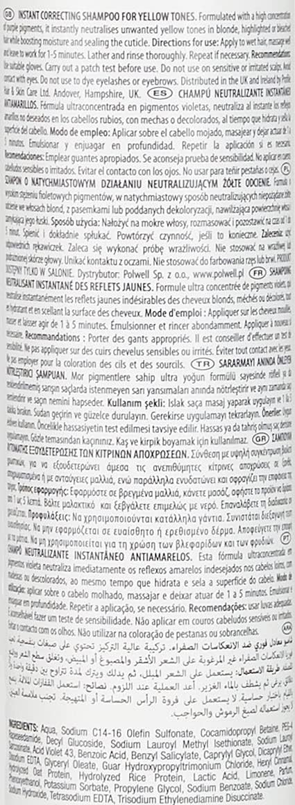 Montibello colour correction stop yellow shampoo 1000 ml (neutralizer+pigment lilac)