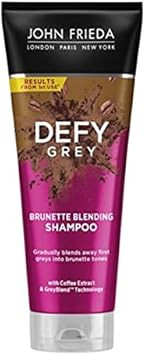 multiple John Frieda Defy Grey Colour Blending Shampoo (250 ml) and Defy Grey Colour Blending Conditioner (250 ml) to blend the first grey hairs in brown hair