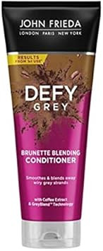 multiple John Frieda Defy Grey Colour Blending Shampoo (250 ml) and Defy Grey Colour Blending Conditioner (250 ml) to blend the first grey hairs in brown hair