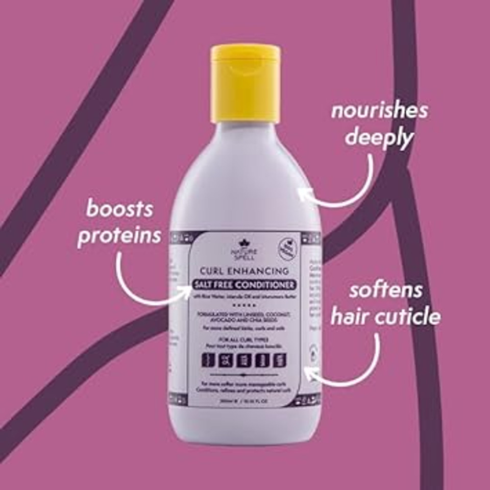 Nature Spell Curl Enhancing Haircare Collection, Includes Shampoo and Conditioner, Hair Mask & Leave-In Curl Cream, Nourishes & Strengthens Hair, 4 Products
