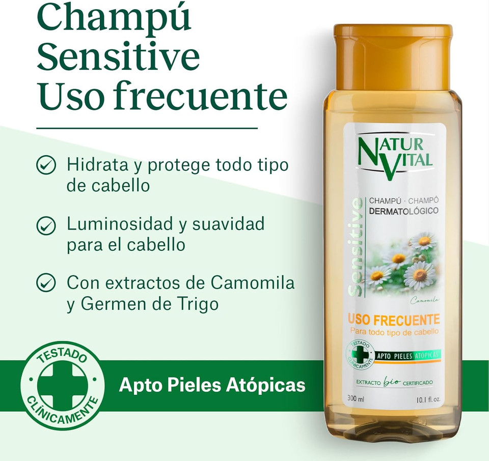 NaturVital Sensitive Shampoo Frequent Use Chamomile 300 ml