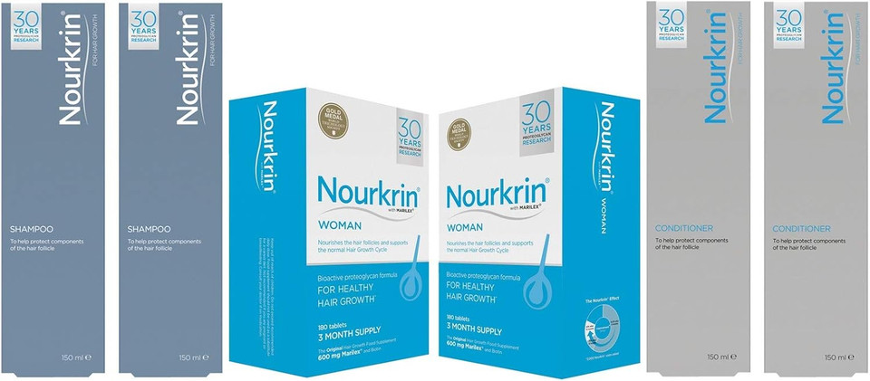 Nourkrin 6 Month Bundle with Shampoo and Conditioner for Women