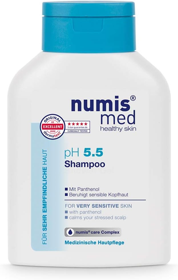 numis med Shampoo pH 5.5 - Skin Soothing Hair Shampoo for Very Sensitive & Sensitive Skin - Vegan Hair Care without Silicone, Parabens & Mineral Oil - Hair Shampoo (1 x 200 ml)