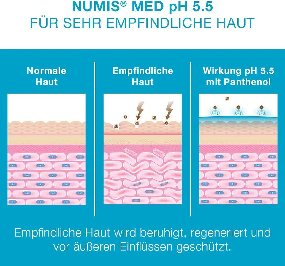 numis med Shampoo pH 5.5 - Skin Soothing Hair Shampoo for Very Sensitive & Sensitive Skin - Vegan Hair Care without Silicone, Parabens & Mineral Oil - Hair Shampoo (1 x 200 ml)