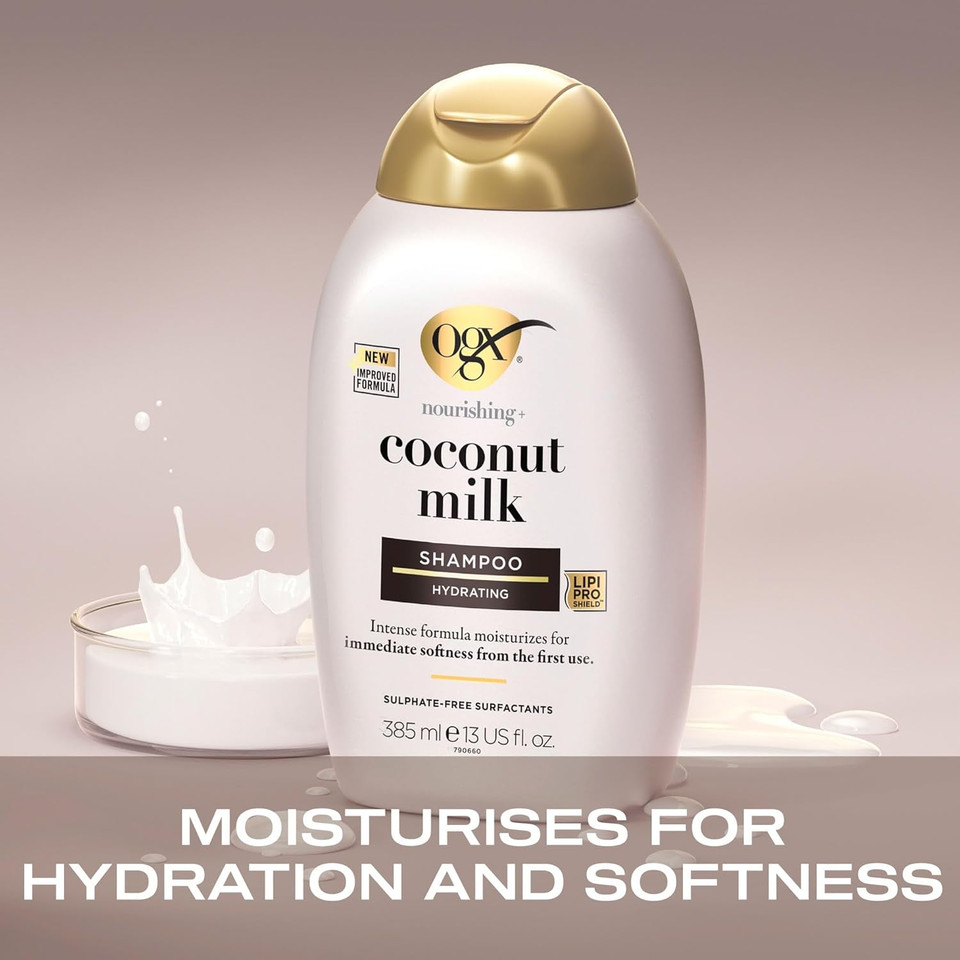 OGX Coconut Miracle Oil Shampoo for Damaged Hair, 385ml