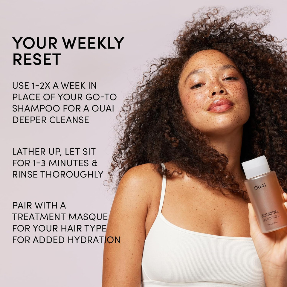 OUAI Detox Shampoo - Clarifying Shampoo for Build Up, Dirt, Oil, Product and Hard Water - Apple Cider Vinegar & Keratin for Clean, Refreshed Hair - Sulfate-Free Hair Care - 300ml OUAI Detox Shampoo - Clarifying Shampoo for Build Up, Dirt, Oil, Product and Hard Water - Apple Cider Vinegar & Keratin for Clean, Refreshed Hair - Sulfate-Free Hair Care - 300ml