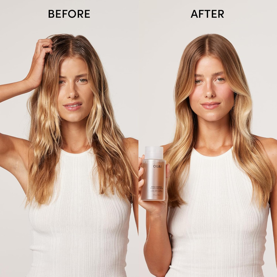 OUAI Detox Shampoo Refill - Clarifying Shampoo for Build Up, Dirt, Oil, Product and Hard Water - Apple Cider Vinegar & Keratin for Clean, Refreshed Hair - Sulfate-Free Hair Care - 946ml