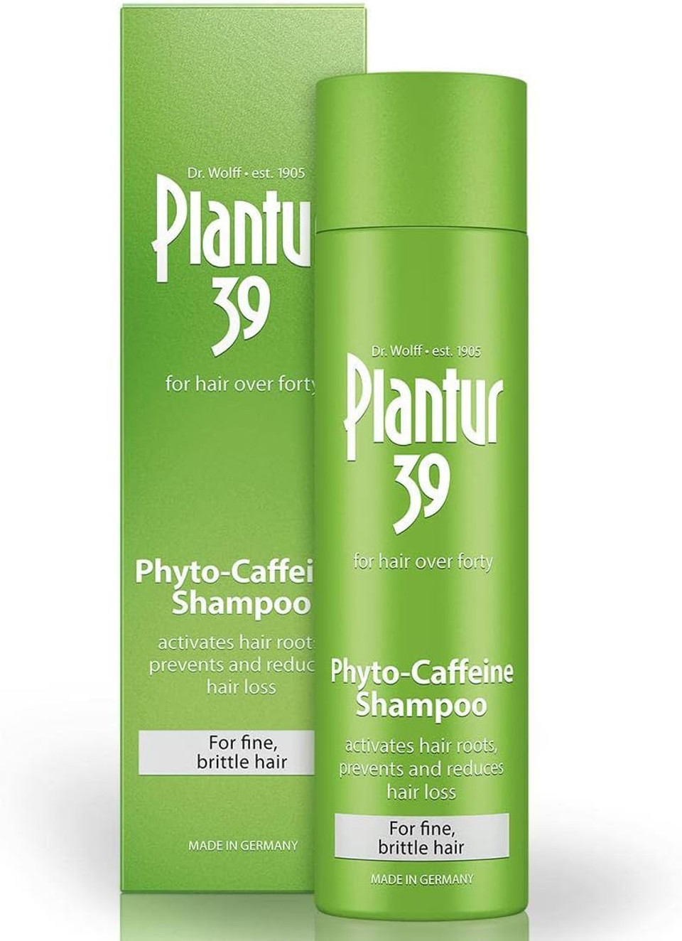 Plantur 39 Caffeine Shampoo Prevents and Reduces Hair Loss 250ml | For Fine Brittle Hair | Unique Galenic Formula Supports Hair Growth | Women Hair Care Made in Germany