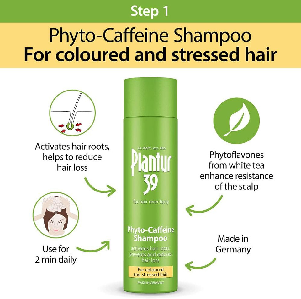 Plantur 39 Caffeine Shampoo and Conditioner Set Prevents and Reduces Hair Loss | For Coloured Stressed Hair | Unique Galenic Formula Supports Hair Growth | Set of 250ml Shampoo and 150ml Conditioner
