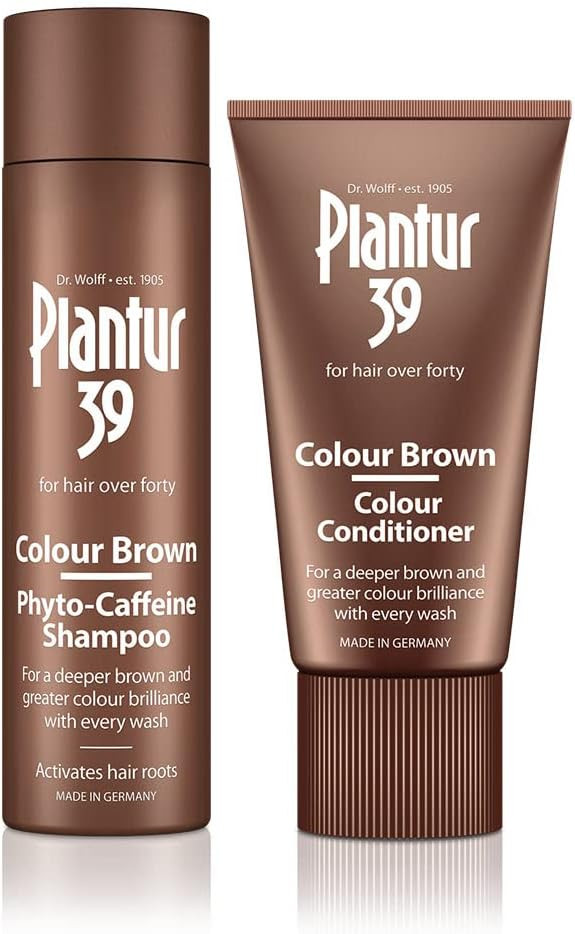 Plantur 39 Caffeine Shampoo and Conditioner Set for Brown Brunette Hair | Conceal Hairline Prevents and Reduces Hair Loss | Unique Formula Supports Hair Growth | 250ml Shampoo and 150ml Conditioner