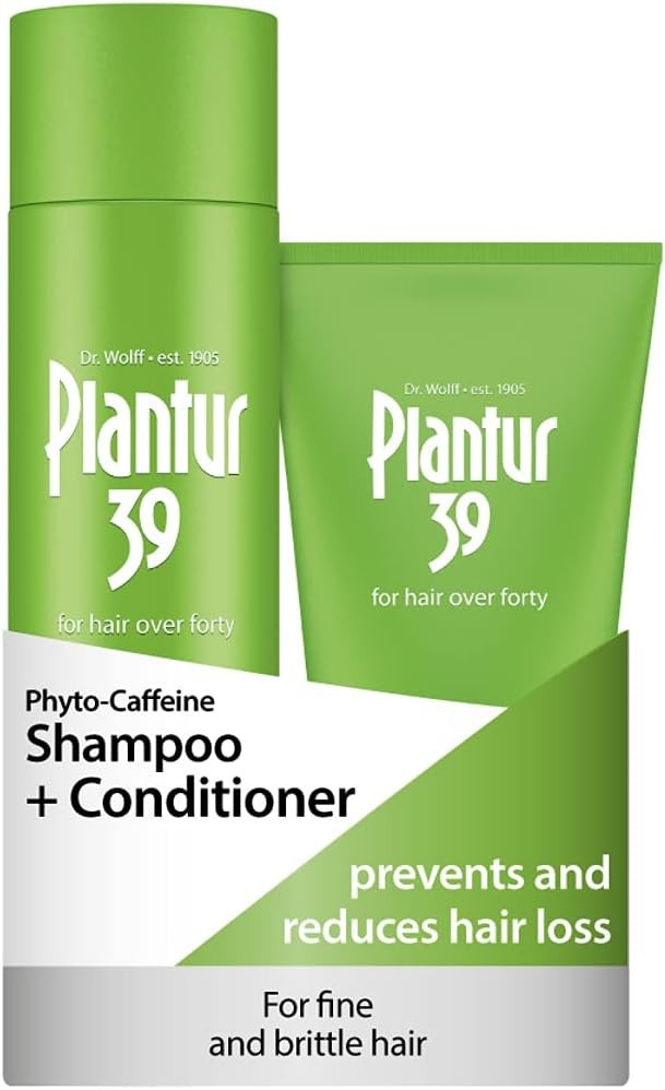 Plantur 39 Caffeine Shampoo and Conditioner Set Prevents and Reduces Hair Loss | For Fine Brittle Hair | Unique Galenic Formula Supports Hair Growth | Set of 250ml Shampoo and 150ml Conditioner
