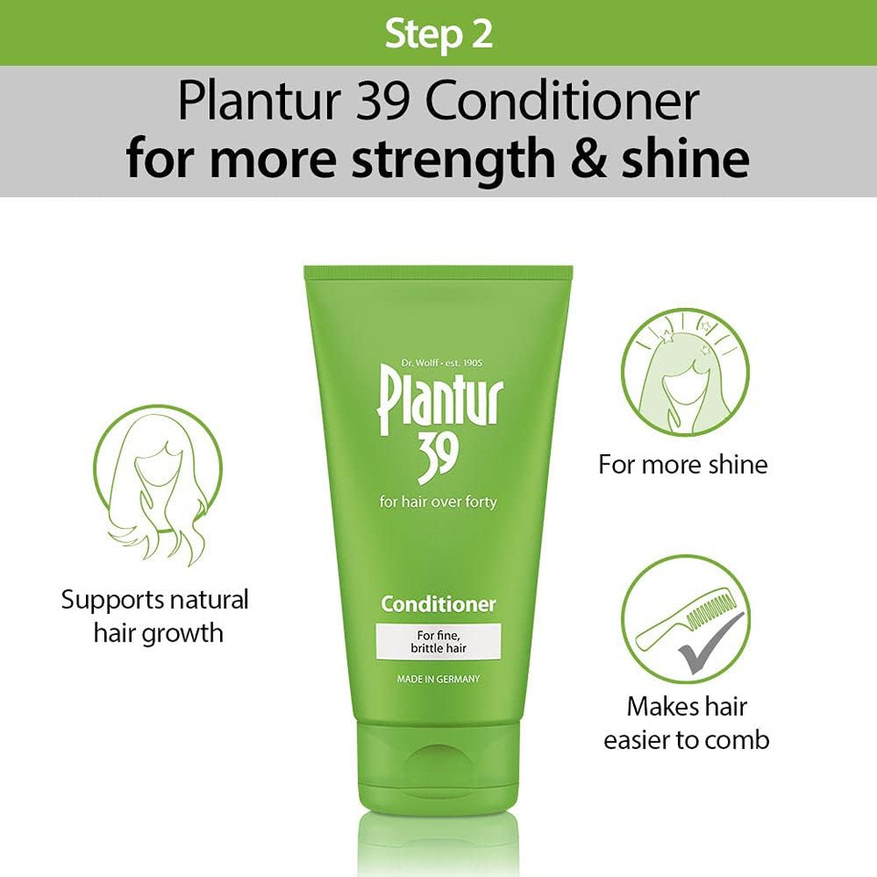 Plantur 39 Caffeine Shampoo and Conditioner Set Prevents and Reduces Hair Loss | For Fine Brittle Hair | Unique Galenic Formula Supports Hair Growth | Set of 250ml Shampoo and 150ml Conditioner