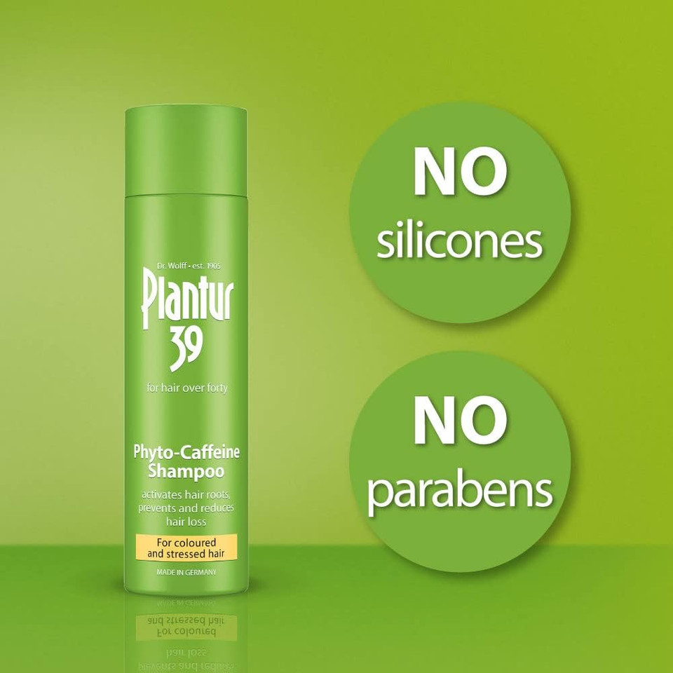 Plantur 39 Caffeine Shampoo Prevents and Reduces Hair Loss 3x 250ml | For Couloured and Stressed Hair | Unique Galenic Formula Supports Hair Growth | Women Hair Care Made in Germany
