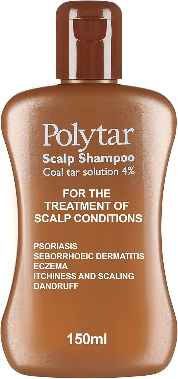 Polytar Scalp Shampoo, For Scalp Conditions, Reduces Itching, Inflammation and Scales, Shampoo Treats Psoriasis, Seborrhoeic Dermatitis, Eczema and Dandruff, Contains Coal Tar Solution, 1 x 150ml