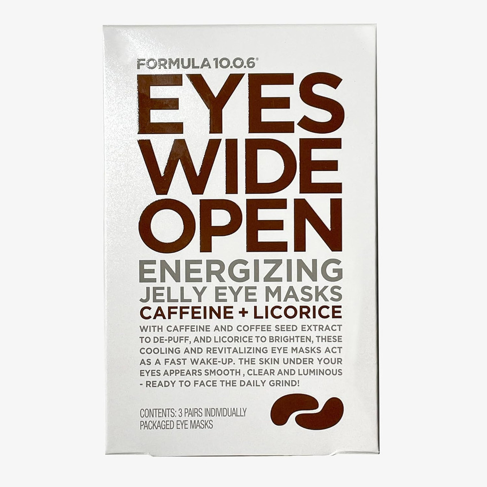 Formula 10.0.6 Eyes Wide Open Energizing Jelly Eye Masks Caffeine + Licorice  3 Pairs Of Individually Packaged Under Eye Masks