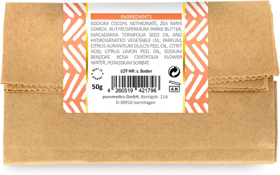 puremetics Macadamia Orange Shampoo Powder for Oily Hair and Sensitive Scalp