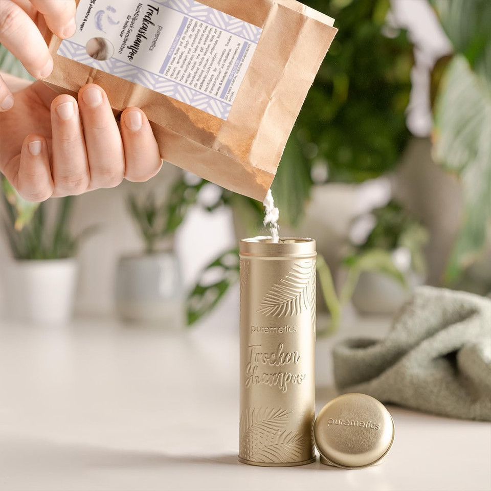 puremetics Refill Pack: Dry Shampoo 'Sensitive 'Blonde' | Dry Shampoo for Sprinkling | Dry Shampoo without Plastic and Aerosols