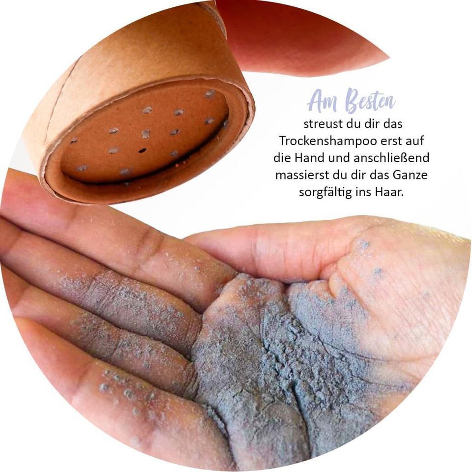 puremetics Refill Pack: Dry Shampoo 'Sensitive 'Dark' | Dry Shampoo for Sprinkling | Dry Shampoo without Plastic and Aerosols