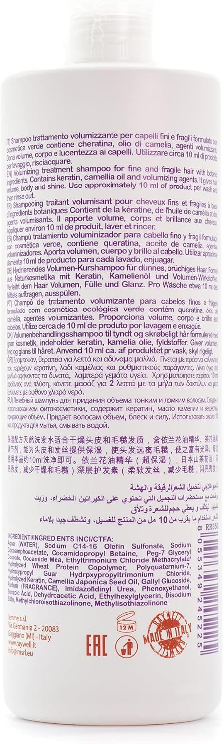 Shampoo Bio Nature Kera voluminizante 1000 ml  Raywell