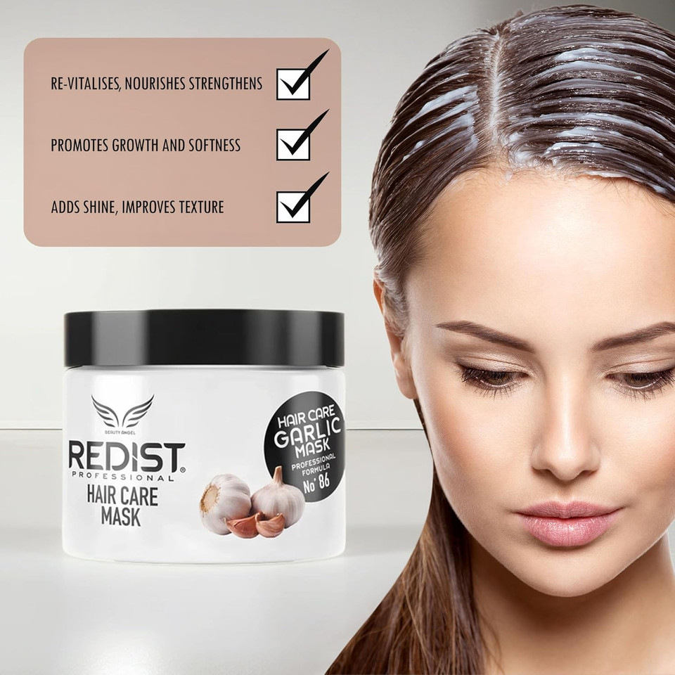 Redist Garlic Hair Mask 500ml | Intensive Care that Strengthens and Moisturizes Broken, Dry and Damaged Hair | Women Hair Care | Health Growth | Bleached Hair Care | Hair Treatment Repair