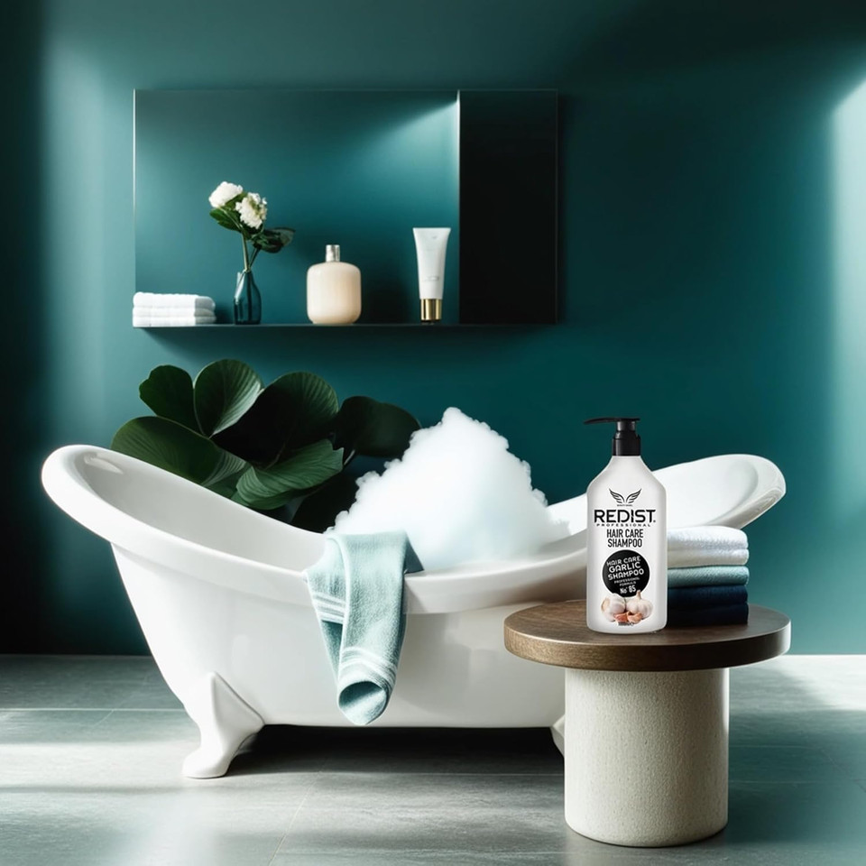 Redist Garlic Hair Shampoo 1000ml | Prevents Hair Loss, Strengthens and Nourishes Hair | For Fragile Dry Damaged Hair | Natural Ingredients | Floral Scent | For Men and Women Shampoo