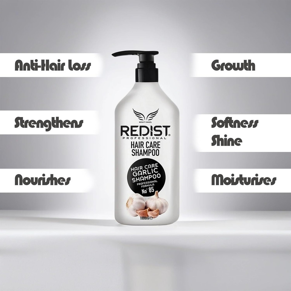 Redist Garlic Hair Shampoo 1000ml & Garlic Hair Mask 500ml & 40 Overdose Conditioner 400ml & Hair Parfume 50ml | Prevents Hair Loss, Strengthens and Nourishes Hair | For Dry Damaged Hair | Care Set