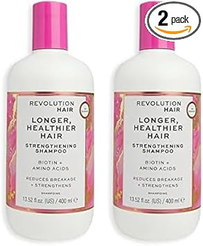 Revolution Haircare London Hair Shampoo for Longer Healthier Hair, Reduces Breakage, Vegan and Cruelty-Free, 400ml (Pack of 2)