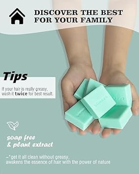 6Pcs Shampoo Bars for Hair (8.46oz), Natural Ingredients Solid Shampoo Soap, Rainbow Scent