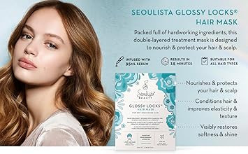 Seoulista Beauty Glossy Locks Hair Mask | Nourish your hair and scalp | Approved by hair care professionals | Restoring damaged hair back |