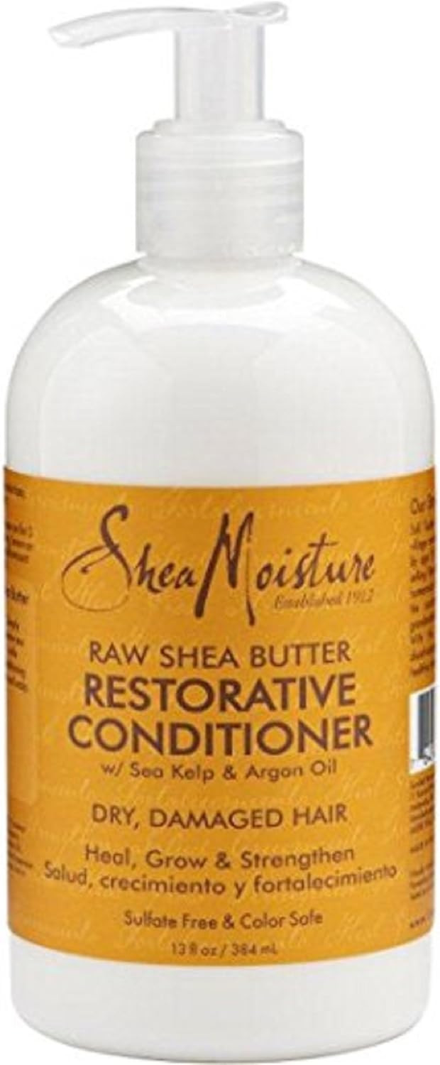Shea Moisture Raw Shea Butter, DUO set Moisture Retention Shampoo + Restorative Conditioner, 13 Ounce, 1 each by Shea Moisture