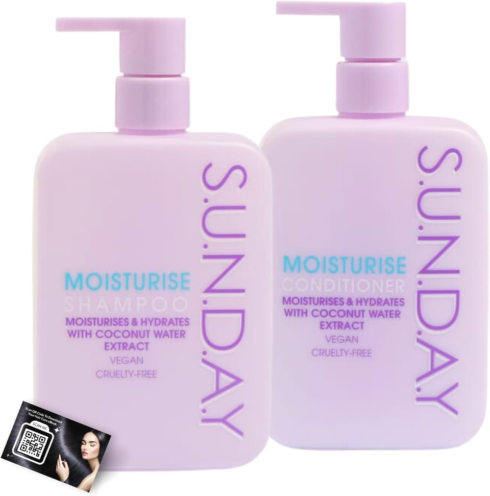 Sunday Volume Shampoo & Conditioner Bundle with Watermelon Extract (350ml each) | Vegan, Cruelty-Free | Boosts Body & Shine | Includes ShopZee Haircare eBook (Volume Set)