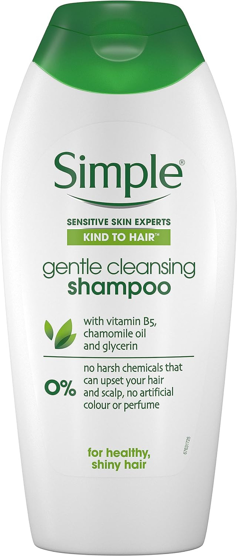 Simple Kind to Hair Gentle Cleansing Shampoo with vitamin B5, chamomile oil, and glycerin hair care for healthy, shiny hair 6x 400 ml