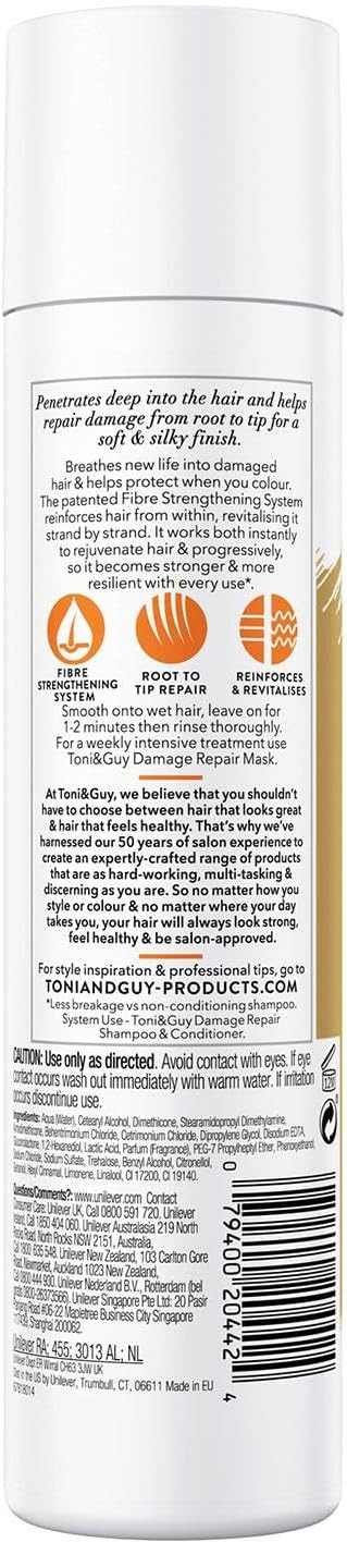 Toni & Guy Bundle of Shampoo 250ml and Conditioner 250ml that intensely Nourishes Damaged Hair Making Stronger and More Resilient With Every Wash