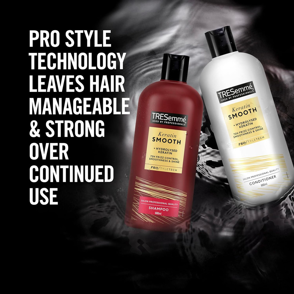 TRESemmé Keratin Smooth Shampoo 680 ml + Conditioner for 72h frizz control, smoothness & shine 680 ml & Deep Smoothing Mask 440 ml 3 piece