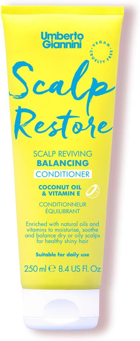 Umberto Giannini Scalp Restore Balancing Conditioner, Vegan & Cruelty Free Scalp Reviving Formula with Coconut Oil & Vitamin E, 250ml