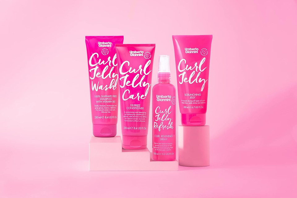 Umberto Giannini Curl Jelly Kit - Curl Scrunching Jelly, Curl Wash Shampoo, Curl Care Conditioner & Curl Jelly Refresh Styling Spray - Vegan & Cruelty Free Hair Wash and Style Kit