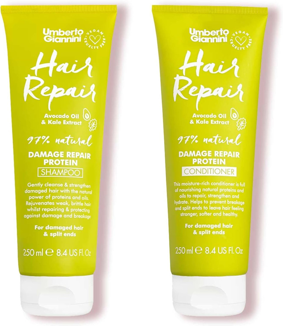 Umberto Giannini Hair Repair Shampoo & Conditioner Duo - Enriched with Avocado Oil for Dry & Damaged Hair - Vegan and Cruelty Free