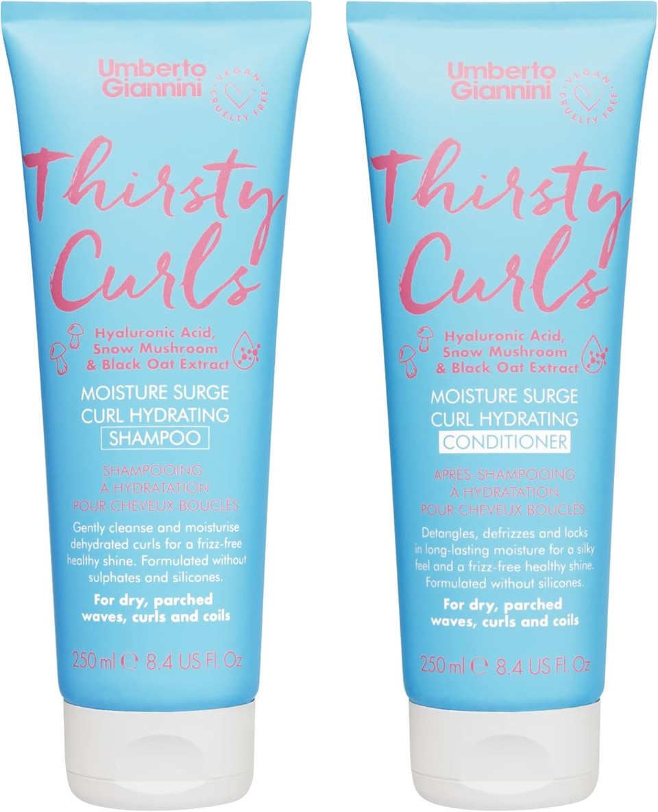 Umberto Giannini Thirsty Curls Curl Hydrating Shampoo & Conditioner Set - for Dry & Dehydrated Curls 2 x 250ml, 500.0 gram Umberto Giannini Thirsty Curls Curl Hydrating Shampoo & Conditioner Set - for Dry & Dehydrated Curls 2 x 250ml, 500.0 gram