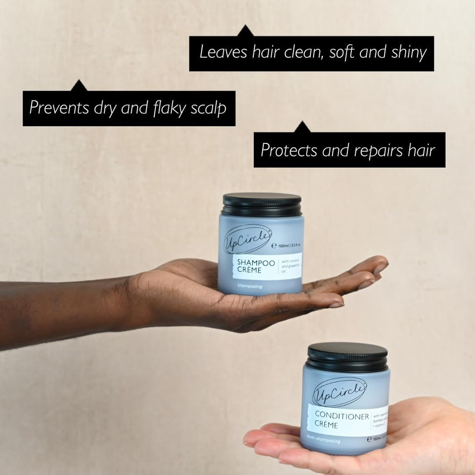 UpCircle Haircare Duo  Shampoo and Conditioner Crème  Rosemary Oil , Coconut Oil + Vitamin E  Prevents Frizz, Protects Scalp + Boosts Circulation  Vegan , Cruelty-Free + Sustainable