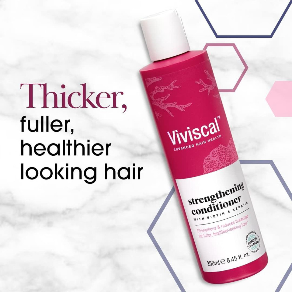 Viviscal Thickening Shampoo for Naturally Thicker & Fuller Looking Hair - With Biotin, Keratin & Marine Collagen Extract - Paraben Free, for All Hair Types, 250 ml