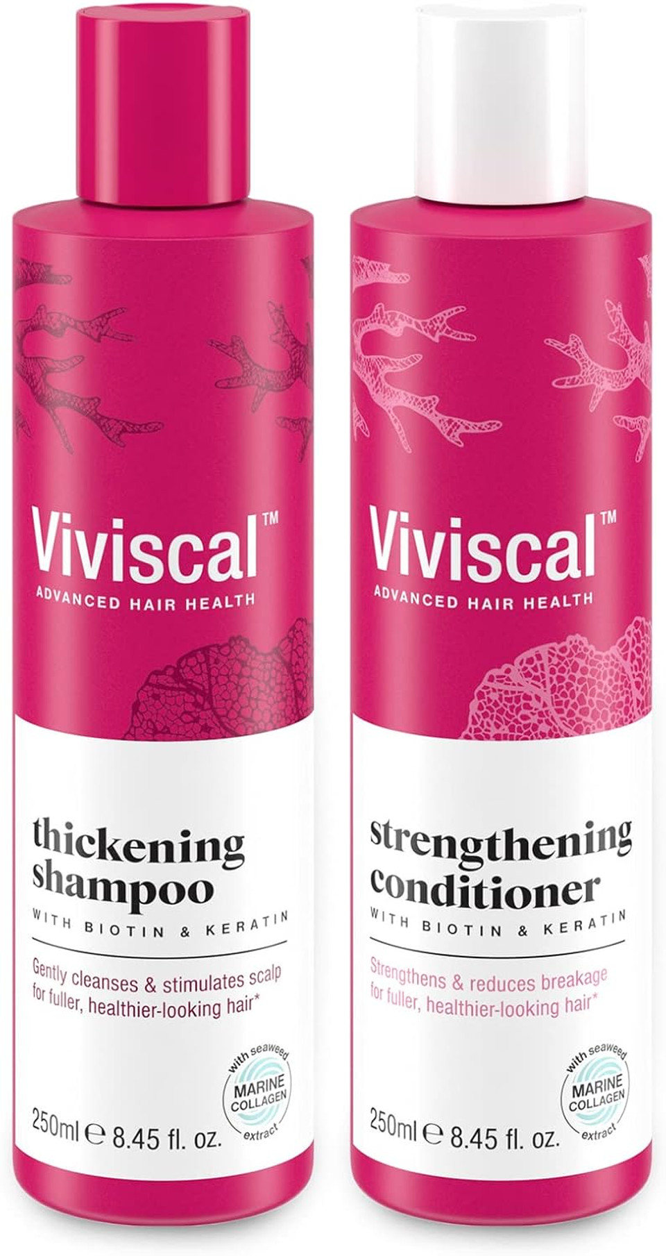 Bundle of Viviscal Hair Thickening Shampoo and Conditionar for Naturally Thicker & Fuller Looking Hair, 250ml