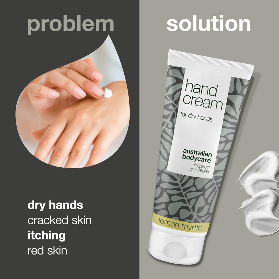 Australian Bodycare Hand Cream for very dry hands | Tea Tree Oil + Lemon Myrtle | Hand cream for Men & Women with cracked hands | Vegan Hand Cream with Tea Tree Oil | 100ml