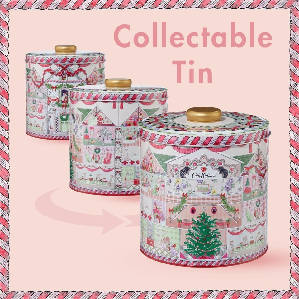 Cath Kidston Hand Cream 100 ml, Body Lotion, Hand Scrub, Hand Balm 3 x 50 ml, Bath Salt Sachets 3 x 20 g, Beauty Treat Tin, Travel Size and Vegan Friendly, Gift For Her, A Dolls House Collection