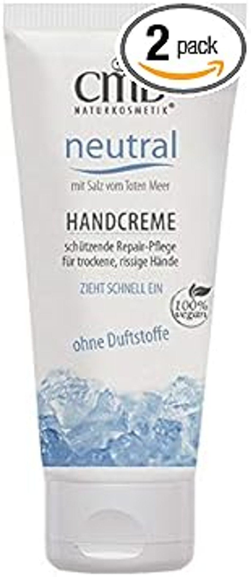 CMD neutral hand cream with the Dead sea salt, 2 packs (organic, vegan, natural cosmetics)