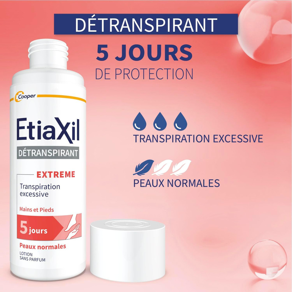 ETIAXIL Deodorant Deodorant - Treatment of Excessive Sweating - Feet and Hands - Extreme Normal Skin - 5 Day Efficacy - 100ml