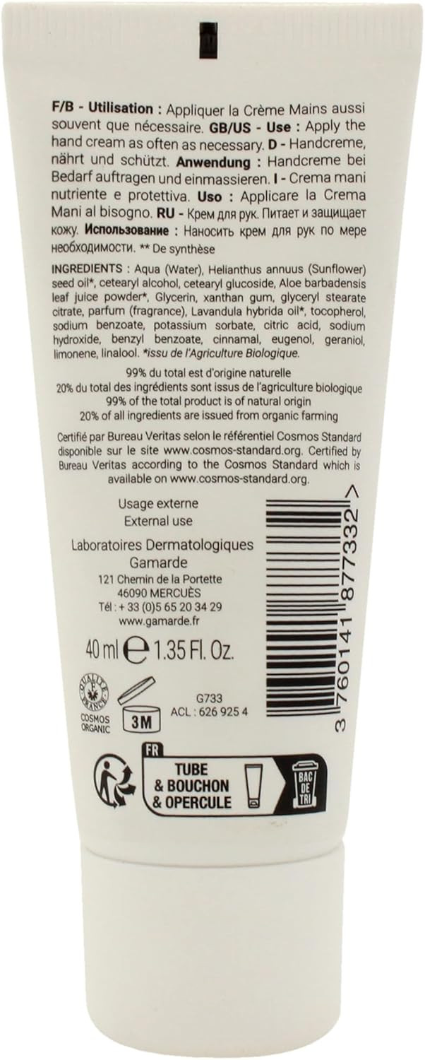 Hands Cream Nourishes and Protectes by Gamarde for Women - 1.35 oz Cream