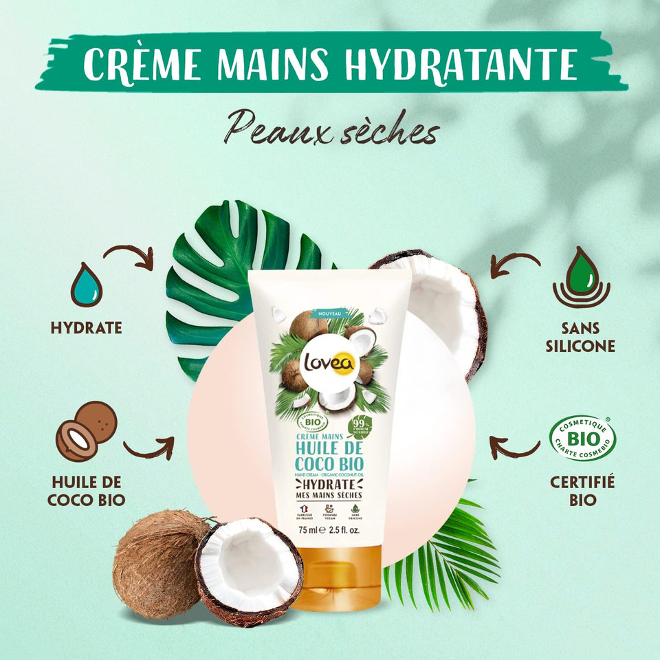 Lovea Organic Hand Cream Coconut 75 ml