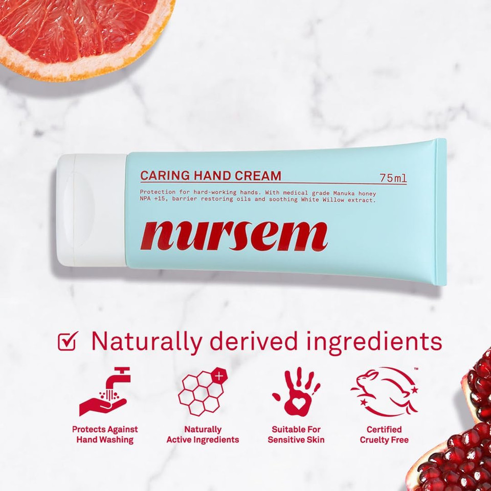 Nursem Caring Hand Cream, 75ml  Moisturizing Hand Cream for Dry, Sensitive Skin | Fast-Absorbing, Repairs Cracked Hands, Nourishes & Protects Hard-Working Hands