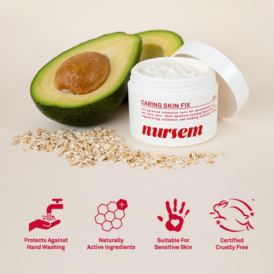 Nursem Caring Skin Fix  50ml | Intensive Hand Treatment & Natural Barrier Cream for Dry, Sensitive Skin  Restores, Soothes & Protects Hard-Working Hands from Cracks & Irritation